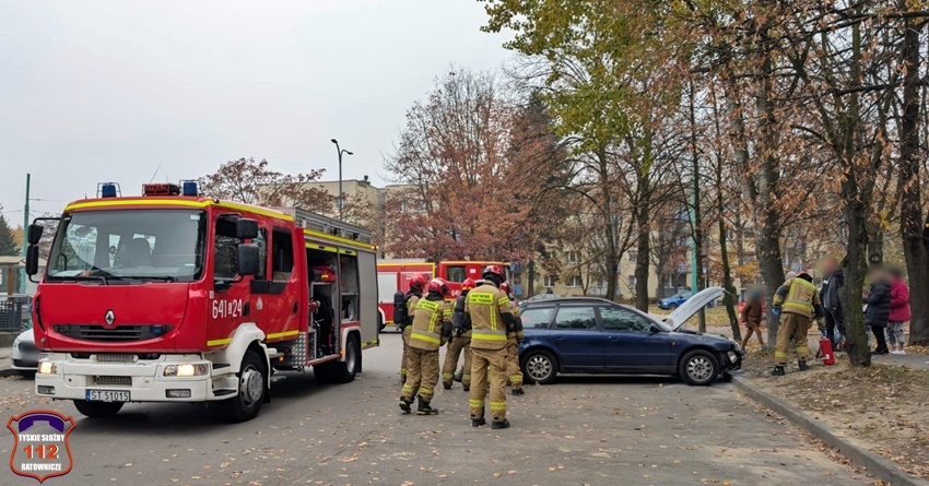 Wybuch i pożar samochodu w Tychach 8 listopada 2024