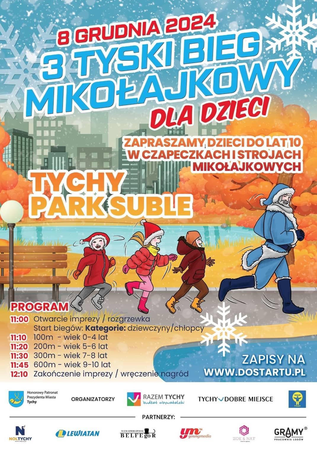 Bieg na Mikołajki 2024 w Tychach - plakat