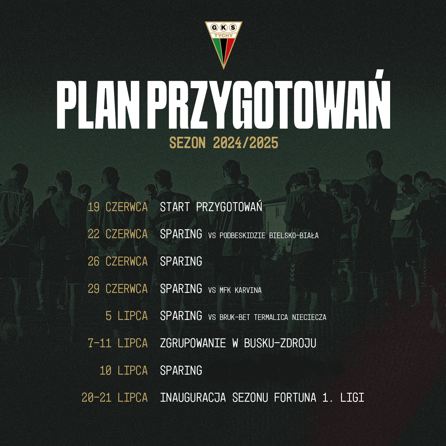 Plan przygotowań GKS Tychy przed sezonem 2024/2025